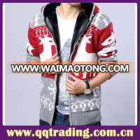 New fashion style full zipper custom cotton mens christmas sweaters