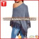 Women sexy sweater knit poncho wool with fringes